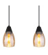 Reid Bar Pendant Ceiling Light Matt Black Amber Glass Shade 3x E27-4
