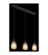 Reid Bar Pendant Ceiling Light Matt Black Amber Glass Shade 3x E27-5