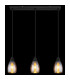 Reid Bar Pendant Ceiling Light Matt Black Amber Glass Shade 3x E27-6