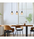 Reid Bar Pendant Ceiling Light Matt Black Amber Glass Shade 3x E27-7