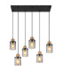 Reid Cluster Pendant Ceiling Light Matt Black Smoke Glass Shade 6x E27-3