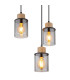 Reid Cluster Pendant Ceiling Light Matt Black Smoke Glass Shade 6x E27-4