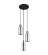 Lidaria Cluster Pendant Ceiling Light Matt Black Smoke Glass Shade 3x E27-2