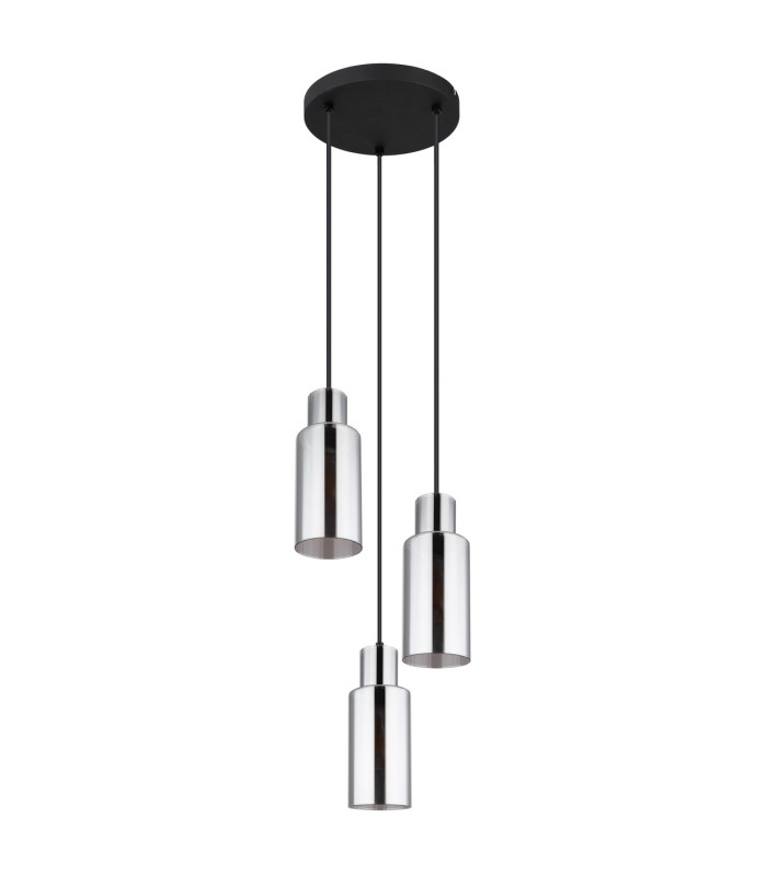 Lidaria Cluster Pendant Ceiling Light Matt Black Smoke Glass Shade 3x E27-2