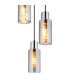 Lidaria Cluster Pendant Ceiling Light Matt Black Smoke Glass Shade 3x E27-3