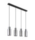 Lidaria Bar Pendant Ceiling Light Matt Black Smoke Glass Shade 4x E27-2