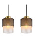 Olga Bar Pendant Ceiling Light Matt Black Satined Glass Shade 4x E27-4
