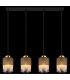 Olga Bar Pendant Ceiling Light Matt Black Satined Glass Shade 4x E27-6