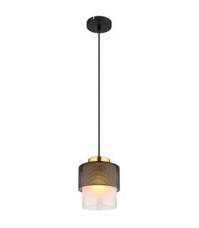 Olga Slim Pendant Ceiling Light Matt Black Satined Glass Shade 1x E27-1