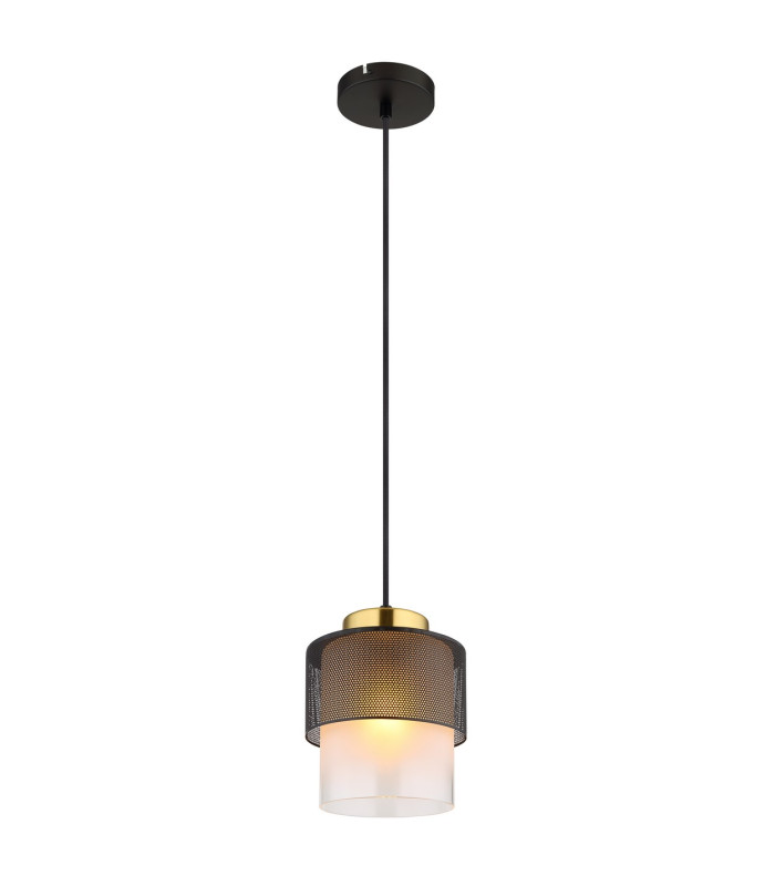 Olga Slim Pendant Ceiling Light Matt Black Satined Glass Shade 1x E27-1