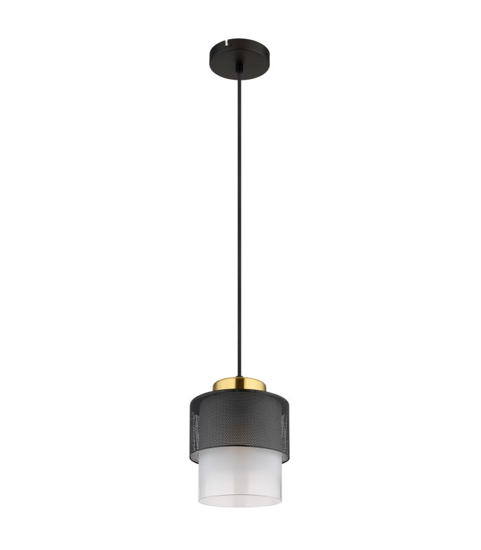 Olga Slim Pendant Ceiling Light Matt Black Satined Glass Shade 1x E27-2