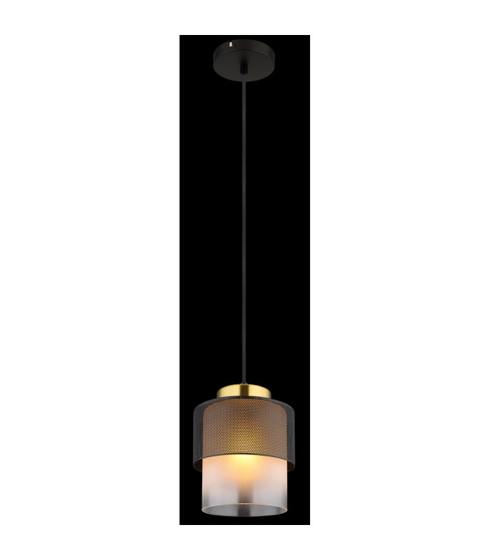 Olga Slim Pendant Ceiling Light Matt Black Satined Glass Shade 1x E27-4