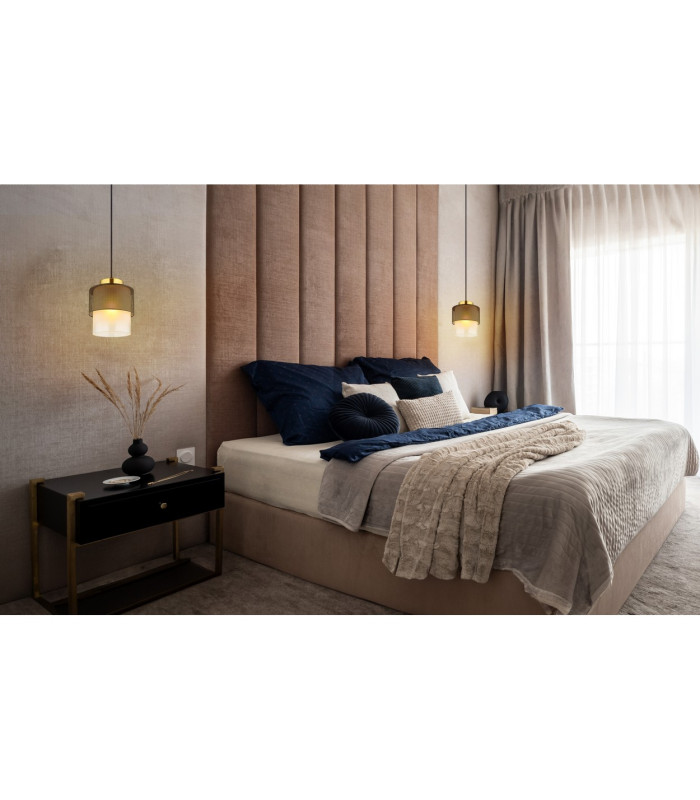 Olga Slim Pendant Ceiling Light Matt Black Satined Glass Shade 1x E27-5