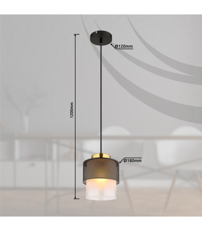 Olga Slim Pendant Ceiling Light Matt Black Satined Glass Shade 1x E27-6
