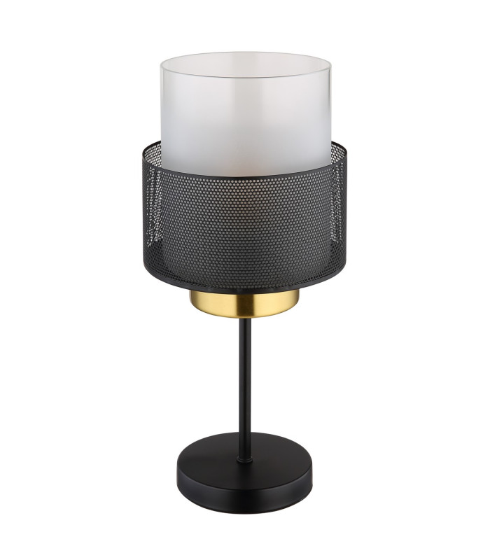 Olga Cylindrical Table Lamp Matt Black Satined Glass Shade 1x E27-2