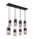 Scarfina Cluster Pendant Ceiling Light Matt Black Smoke Glass Shade 8x E27-1