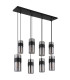 Scarfina Cluster Pendant Ceiling Light Matt Black Smoke Glass Shade 8x E27-2