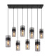 Scarfina Cluster Pendant Ceiling Light Matt Black Smoke Glass Shade 8x E27-3