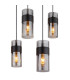 Scarfina Cluster Pendant Ceiling Light Matt Black Smoke Glass Shade 8x E27-4