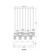 Scarfina Cluster Pendant Ceiling Light Matt Black Smoke Glass Shade 8x E27-6