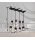 Scarfina Cluster Pendant Ceiling Light Matt Black Smoke Glass Shade 8x E27-7