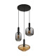 Valletta Cluster Pendant Ceiling Light Matt Black Glass Shade 3x E27-2