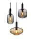 Valletta Cluster Pendant Ceiling Light Matt Black Glass Shade 3x E27-3