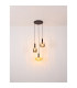 Valletta Cluster Pendant Ceiling Light Matt Black Glass Shade 3x E27-5