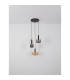 Valletta Cluster Pendant Ceiling Light Matt Black Glass Shade 3x E27-6