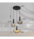 Valletta Cluster Pendant Ceiling Light Matt Black Glass Shade 3x E27-9