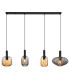 Valletta Bar Pendant Ceiling Light Matt Black Glass Shade 4x E27-3