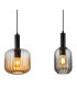 Valletta Bar Pendant Ceiling Light Matt Black Glass Shade 4x E27-4