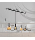 Valletta Bar Pendant Ceiling Light Matt Black Glass Shade 4x E27-7