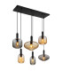 Valletta Cluster Pendant Ceiling Light Matt Black Glass Shade 6x E27-1