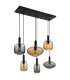 Valletta Cluster Pendant Ceiling Light Matt Black Glass Shade 6x E27-2