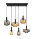 Valletta Cluster Pendant Ceiling Light Matt Black Glass Shade 6x E27-3