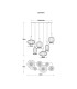 Valletta Cluster Pendant Ceiling Light Matt Black Glass Shade 6x E27-6