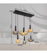 Valletta Cluster Pendant Ceiling Light Matt Black Glass Shade 6x E27-7