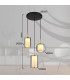Lampigna Cluster Pendant Ceiling Light Matt Black Opal Glass Shade 3x LED 3000K-6