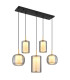 Lampigna Cluster Pendant Ceiling Light Matt Black Opal Glass Shade LED 3000K-1