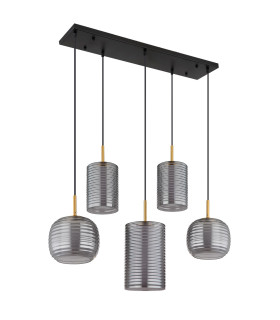 Lampigna Cluster Pendant Ceiling Light Matt Black Opal Glass Shade LED 3000K-2