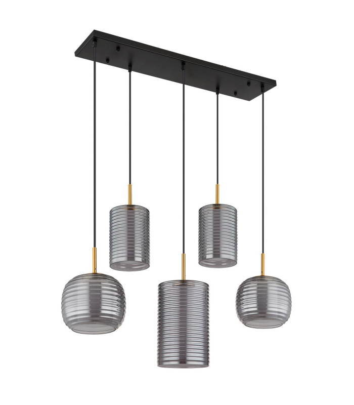 Lampigna Cluster Pendant Ceiling Light Matt Black Opal Glass Shade LED 3000K-2