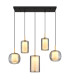 Lampigna Cluster Pendant Ceiling Light Matt Black Opal Glass Shade LED 3000K-3