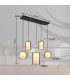 Lampigna Cluster Pendant Ceiling Light Matt Black Opal Glass Shade LED 3000K-7
