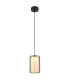 Lampigna Slim Pendant Ceiling Light Matt Black Opal Glass Shade LED 3000K-1