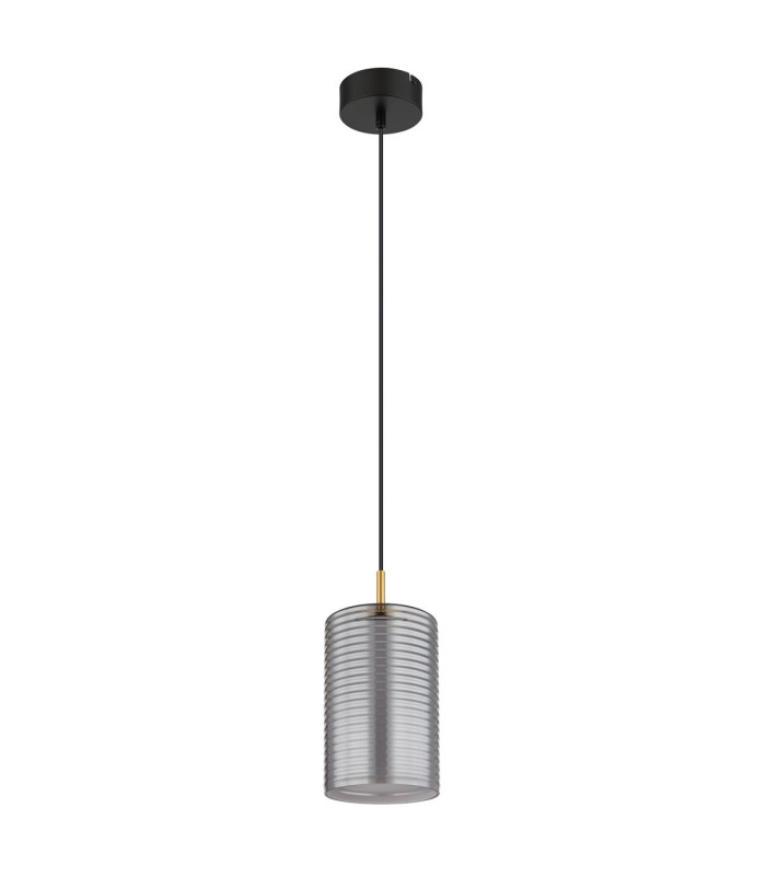 Lampigna Slim Pendant Ceiling Light Matt Black Opal Glass Shade LED 3000K-2