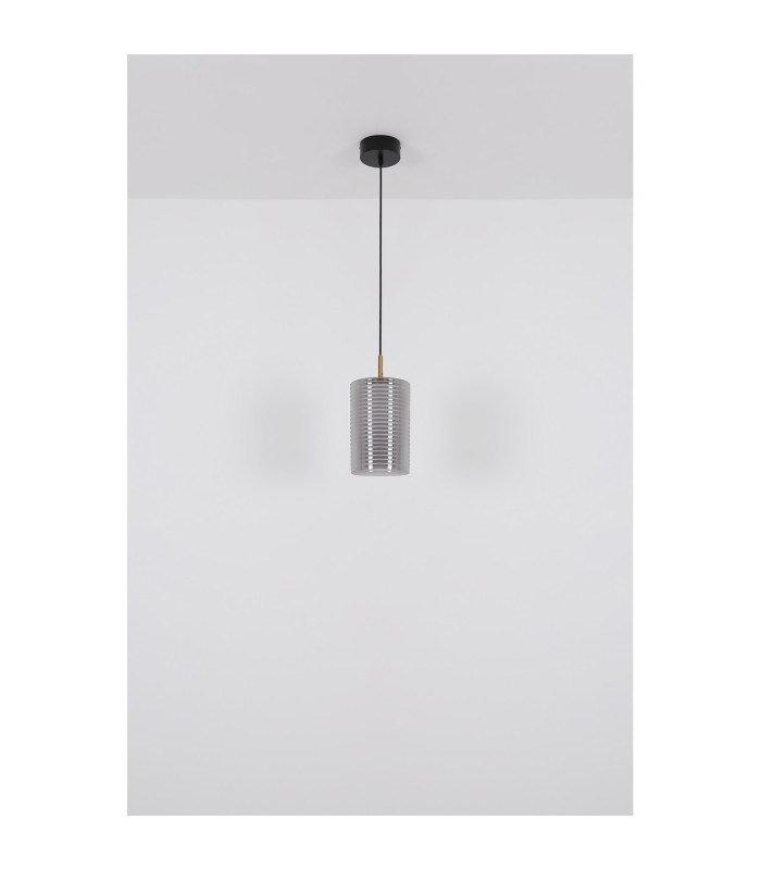 Lampigna Slim Pendant Ceiling Light Matt Black Opal Glass Shade LED 3000K-6