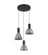 Labora Cluster Pendant Ceiling Light Matt Black Smoke Glass Shade 3x LED 3000K-2