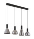 Labora Bar Pendant Ceiling Light Matt Black Smoke Glass Shade 4x LED 3000K-2