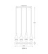 Labora Bar Pendant Ceiling Light Matt Black Smoke Glass Shade 4x LED 3000K-6